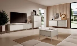 Laski Meble Komody Do Przedpokoju|Komody Do Sypialni*Komoda z szufladami ryflowana szeroka Senso 2d3s beżowa