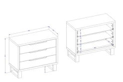 Helvetia Komody Do Przedpokoju|Komody Do Sypialni*Komoda z trzema szufladami Halle S dąb wotan