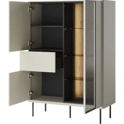 Lenart Komody Do Jadalni|Witryny Do Jadalni*Komoda z witryną i szufladą Epiro EP-02 kaszmirowa + dąb ciemny