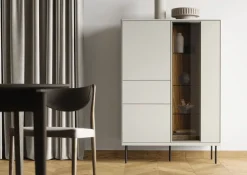 Lenart Komody Do Jadalni|Witryny Do Jadalni*Komoda z witryną i szufladą Epiro EP-02 kaszmirowa + dąb ciemny