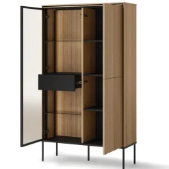 Lenart Komody Do Jadalni|Witryny Do Jadalni*Komoda z witryną VISSO VI-01 dąb linearny