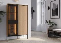 Lenart Komody Do Jadalni|Witryny Do Jadalni*Komoda z witryną VISSO VI-01 dąb linearny