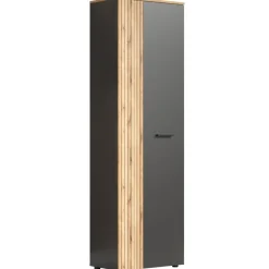 Mebelbos Szafy Do Przedpokoju|Szafy Do Pokoju Młodzieżowego*Kompaktowa szafa 40 cm – wąska szafa z 5 półkami grafit/dąb evok z lamelami