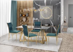 Halmar Stoły*KONAMI stół, blat - czarny marmur, nogi - złoty (2p=1szt)1 sztuka