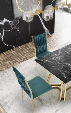 Halmar Stoły*KONAMI stół, blat - czarny marmur, nogi - złoty (2p=1szt)1 sztuka