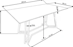 Halmar Stoły*KONAMI stół, blat - czarny marmur, nogi - złoty (2p=1szt)1 sztuka