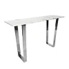 ArteHome Toaletki I Konsole*Konsola Madera 36/76/122cm w stylu glamour z białym marmurowym blatem o srebrnym stelażu