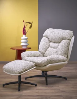 Halmar Fotele*KRONOS fotel z podnóżkiem, beżowy / wielobarwny (1p=1szt)1 sztuka