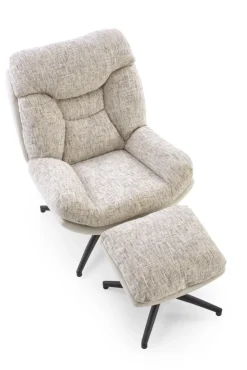 Halmar Fotele*KRONOS fotel z podnóżkiem, beżowy / wielobarwny (1p=1szt)1 sztuka