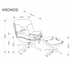 Halmar Fotele*KRONOS fotel z podnóżkiem, beżowy / wielobarwny (1p=1szt)1 sztuka