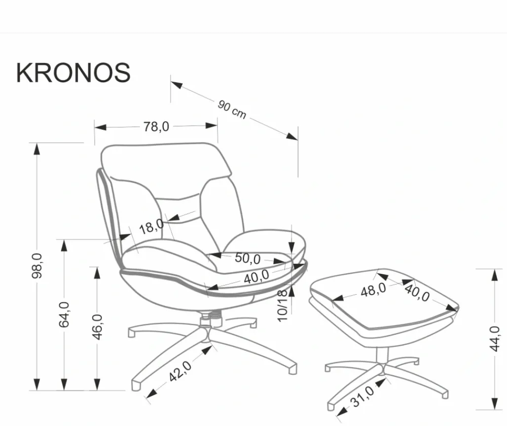 Halmar Fotele*KRONOS fotel z podnóżkiem, beżowy / wielobarwny (1p=1szt)1 sztuka