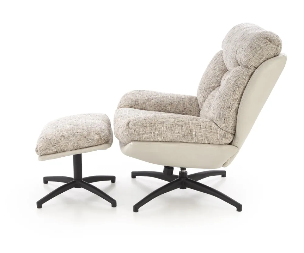 Halmar Fotele*KRONOS fotel z podnóżkiem, beżowy / wielobarwny (1p=1szt)1 sztuka