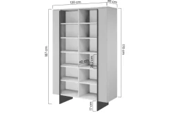 Bogart Witryny*LARENA WITRYNA 120 2D - cashmere / czarne nogi