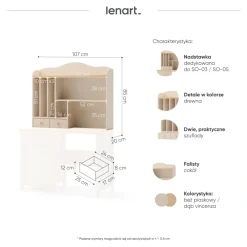 Dzieci Lenart Biurka Do Pokoju Młodzieżowego|Biurka Do Pokoju Dziecięcego*biurko z nadstawką Story SO-03 + SO-04 beż piaskowy/dąb vincenza bielona