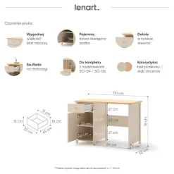 Dzieci Lenart Biurka Do Pokoju Młodzieżowego|Biurka Do Pokoju Dziecięcego*biurko z nadstawką Story SO-03 + SO-06, toaletka beż piaskowy/dąb vincenza bielona