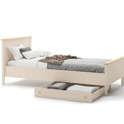 Dzieci Lenart Łóżka Młodzieżowe|Łóżka Do Pokoju Dziecięcego*łóżko z materacem 120cm Story SO-17 beż piaskowy/dąb vincenza bielona