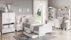 Dzieci Lenart Łóżka Młodzieżowe|Łóżka Do Pokoju Dziecięcego*łóżko z materacem Luna LN-08 dla dziewczynki