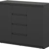 Lenart Komody Do Biura|Komody Do Przedpokoju*komoda Idea ID-04 czarna w stylu nowoczesnym