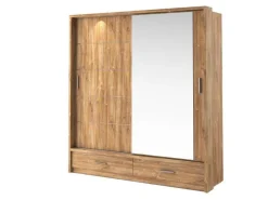 Lenart Szafy Do Przedpokoju|Szafy Do Sypialni*szafa Arti AR-05P z lustrem i oświetleniem dąb stirling