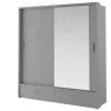 Lenart Szafy Do Przedpokoju|Szafy Do Sypialni*szafa Arti AR-05P z lustrem i oświetleniem / szara