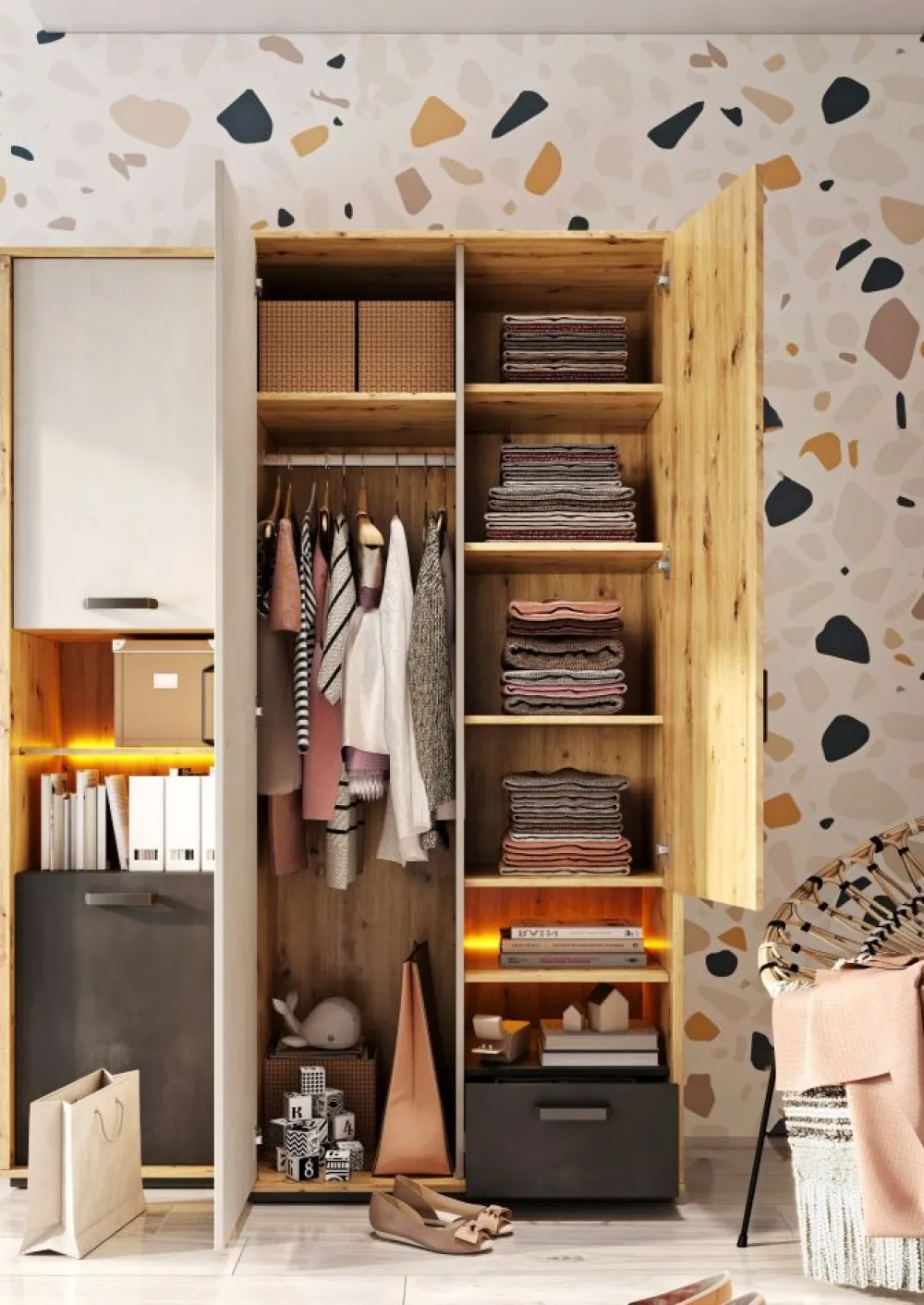 Dzieci Lenart Szafy Do Pokoju Młodzieżowego|Szafy Do Pokoju Dziecięcego*szafa Qubic QB-03