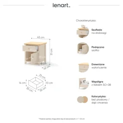 Dzieci Lenart Szafki Nocne Do Pokoju Młodzieżowego|Szafki Nocne Do Pokoju Dziecięcego*szafka nocna Story SO-07 beż piaskowy/dąb vincenza bielona