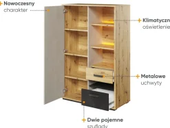 Dzieci Lenart Szafki I Regały Do Pokoju Dziecięcego|Szafki I Regały Do Pokoju Młodzieżowego*szafka Qubic QB-05 z podświetleniem