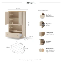 Dzieci Lenart Szafki I Regały Do Pokoju Młodzieżowego|Komody Młodzieżowe*wysoka komoda dziecięca Story SO-11 beż piaskowy/dąb vincenza bielona