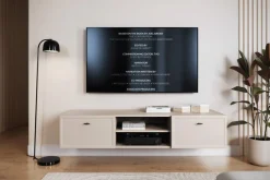 Szafki Rtv Do Salonu|Szafki Rtv*LORINI RTV 150 2SZ - cashmere / T-bar czarny / wisząca