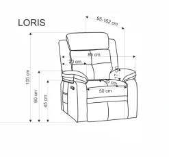 Halmar Fotele*LORIS fotel wypoczynkowy popielaty (2p=1szt)1 sztuka