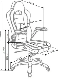 Halmar Fotele*LOTUS fotel gabinetowy czarno-popielaty1 sztuka