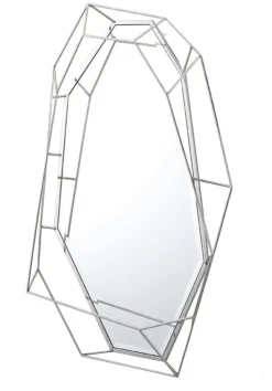 ArteHome Lustra*Lustro Massei II 78/127cm o nieregularnym wielokątnym kształcie ze srebrną metalową ramą