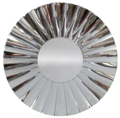 ArteHome Lustra*Lustro Osta 90cm nowoczesne okrągłe w pofalowanej wachlarzowej ramie