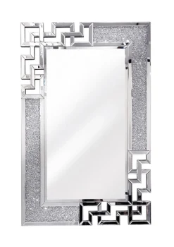 ArteHome Lustra*Lustro Prato 80/120cm w stylu glamour z ramą z kryształków o geometrycznym wzorze