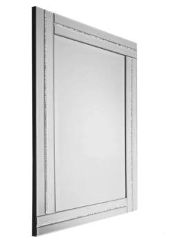 ArteHome Lustra*Lustro prostokątne Ariana glamour 60/90cm w klasycznej lustrzanej ramie wysadzanej drobnymi kryształkami