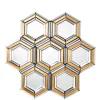 ArteHome Lustra*Lustro Rimini 100/103cm złożone z wielu złoto-lustrzanych elementów w kształcie plastrów miodu oryginalne