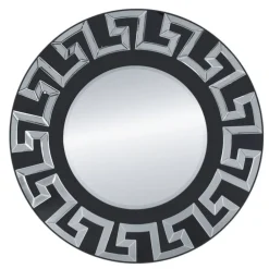 ArteHome Lustra*Lustro Verice 80cm srebrne okazałe lustro okrągłe w czarnej ramie