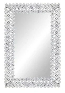 ArteHome Lustra*Lustro Voltera 80/120cm prostokątne w ramie z mieniących się kryształków ozdobne