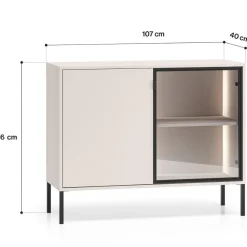 ML Meble Komody Do Biura|Komody Do Przedpokoju*Mała kaszmirowa komoda z witryna Barnee 03