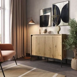 Dzieci Lenart Komody Do Biura|Komody Do Przedpokoju*Mała komoda ryflowana   Trend TR-02 beż piaskowy