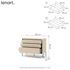 Lenart Komody Do Biura|Komody Do Przedpokoju*Mała komoda z oświetleniem do sypialni TREND TS-05 Beż piaskowy + czarny