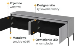 Lenart Szafki Rtv Do Salonu|Szafki Rtv*Mała ryflowana szafka RTV Trend TR-05 szara