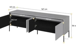 Lenart Szafki Rtv Do Salonu|Szafki Rtv*Mała ryflowana szafka RTV Trend TR-05 szara