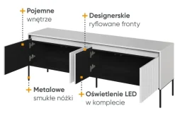 Lenart Szafki Rtv Do Salonu|Szafki Rtv*Mała szafka RTV ryflowana   Trend TR-05 biała
