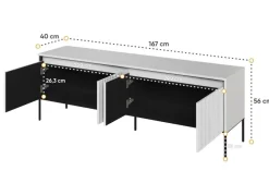 Lenart Szafki Rtv Do Salonu|Szafki Rtv*Mała szafka RTV ryflowana   Trend TR-05 biała