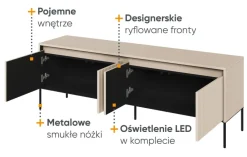 Lenart Szafki Rtv Do Salonu|Szafki Rtv*Mała szafka RTV z lamelami Trend TR-05 beż piaskowy