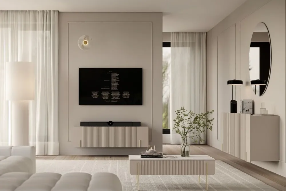 Bogart Ławy I Stoliki Do Pokoju Młodzieżowego|Ławy I Stoliki Do Salonu*MALMI Ława 100 2SZ - cashmere / crema bianca / złote nogi