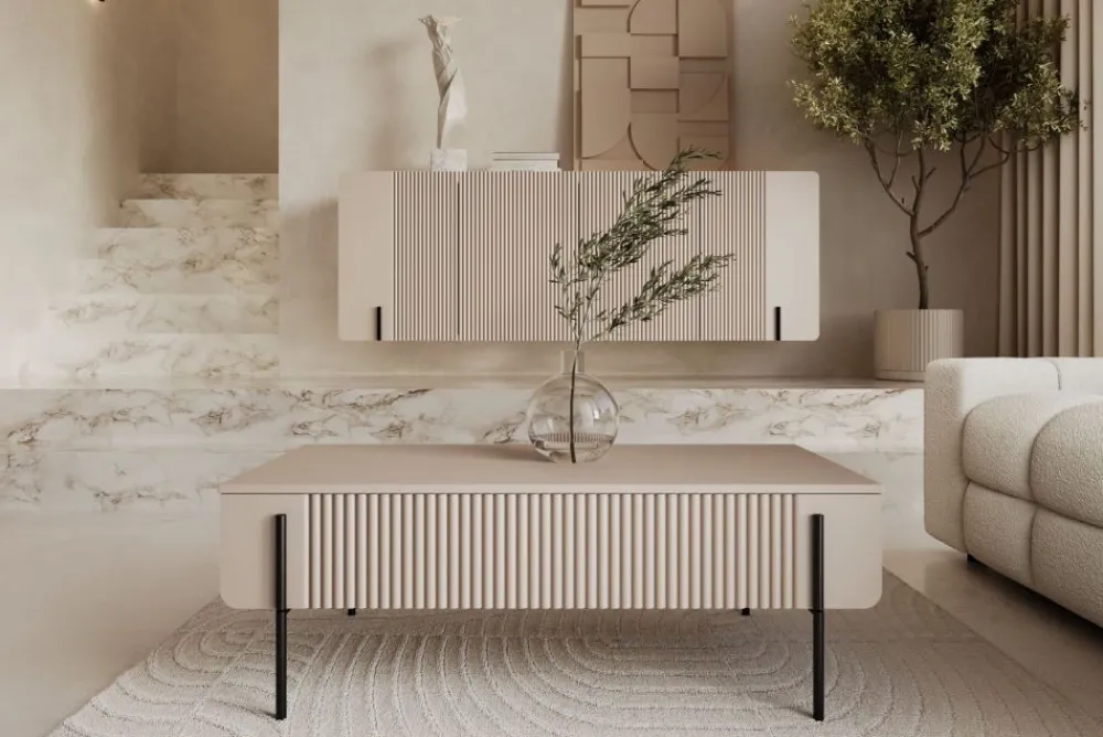 Bogart Ławy I Stoliki Do Pokoju Młodzieżowego|Ławy I Stoliki Do Salonu*MALMI Ława 100 2SZ - cashmere / czarne nogi