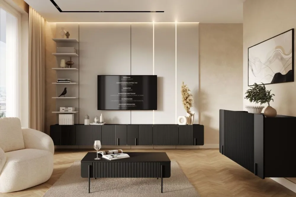 Bogart Ławy I Stoliki Do Pokoju Młodzieżowego|Stoliki Kawowe I Ławy*MALMI Ława 100 2SZ - czarny / czarne nogi