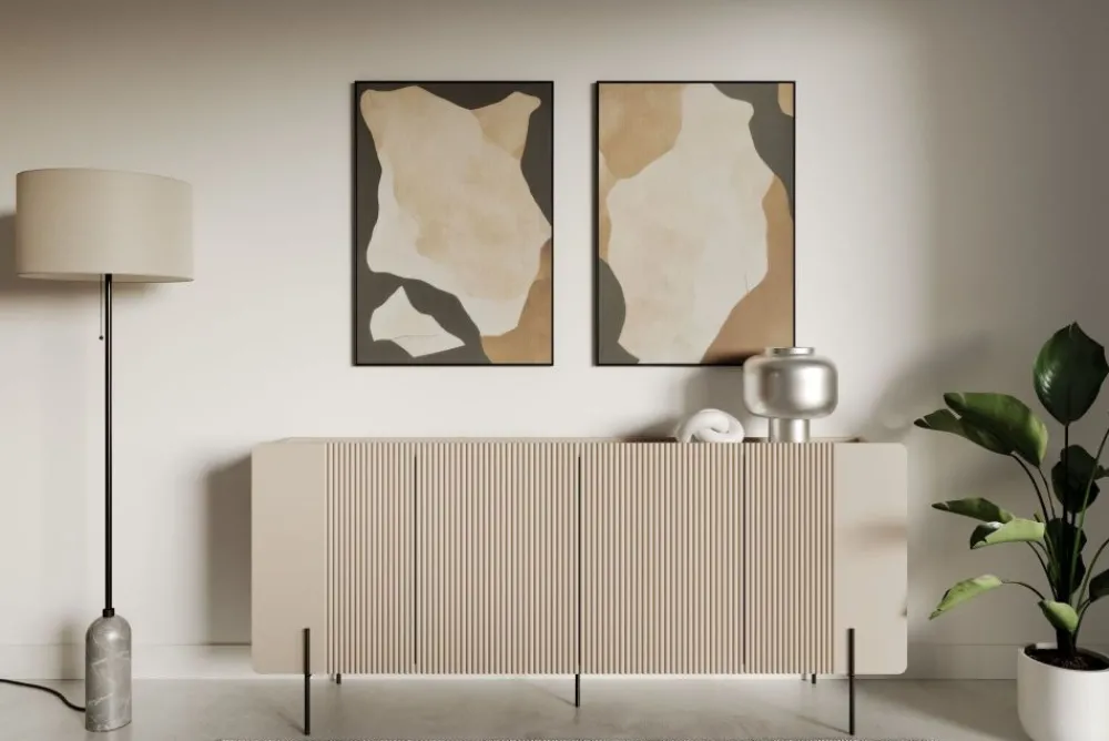 Bogart Komody Do Biura|Komody Do Przedpokoju*MALMI Komoda 200 4D - cashmere / czarne nogi